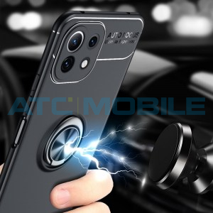 Ochrann&yacute; kryt Xiaomi Mi 11 Lite s koužkem čern&yacute;/modr&yacute;