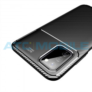 Shockproof Carbon Fiber kryt Samsung Galaxy A03s (SM-A037G) čern&yacute;