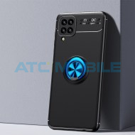 Shockproof kryt Samsung Galaxy A12 (SM-A125, SM-A127) čern&yacute;/modr&yacute; s kroužkem