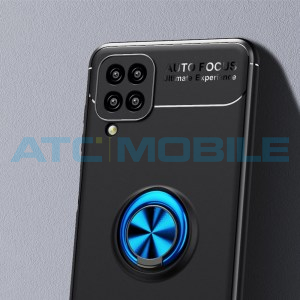 Shockproof kryt Samsung Galaxy A12 (SM-A125, SM-A127) čern&yacute;/modr&yacute; s kroužkem