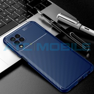 Shockproof Carbon Fiber kryt Samsung Galaxy M32 (SM-M325) modr&yacute;