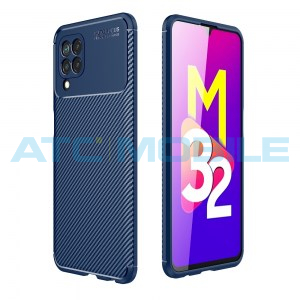 Shockproof Carbon Fiber kryt Samsung Galaxy M32 (SM-M325) modr&yacute;