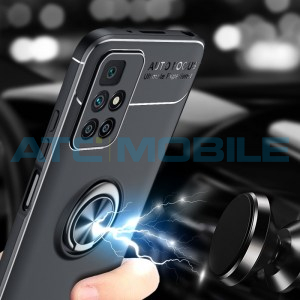 Shockproof kryt Xiaomi Redmi 10 čern&yacute;/modr&yacute; s kroužkem