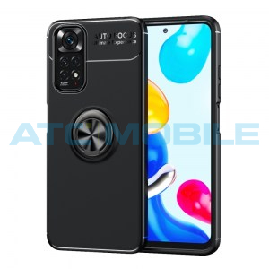 Shockproof kryt Xiaomi Redmi Note 11 4G čern&yacute; s kroužkem