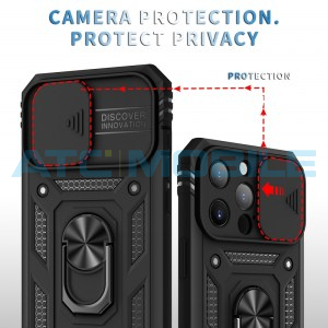 Shockproof Camera Sliding kryt iPhone 13 Pro s uzavřen&iacute;m kamery čern&yacute;
