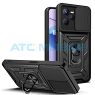 Shockproof Camera Sliding kryt Realme C35 (RMX3511) s uzavřen&iacute;m kamery čern&yacute;