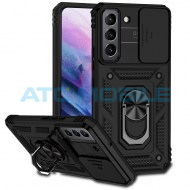 Shockproof Camera Sliding kryt Samsung Galaxy S22+ 5G (SM-S906B) s uzavřen&iacute;m kamery čern&yacute;