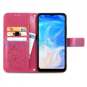 Pouzdro Book Doogee N40 Pro Four-leaf Texture otev&iacute;rac&iacute; magenta