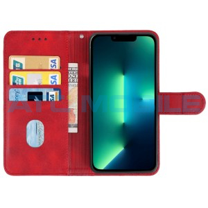 Pouzdro Book iPhone 14 Plus otev&iacute;rac&iacute; červen&eacute;