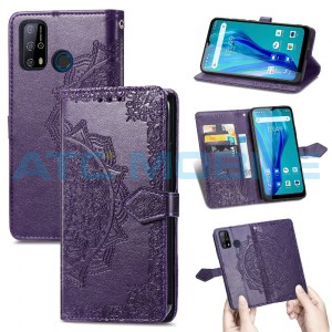 Pouzdro Book Oukitel C23 Pro Mandala Flower Texture otev&iacute;rac&iacute; fialov&eacute;