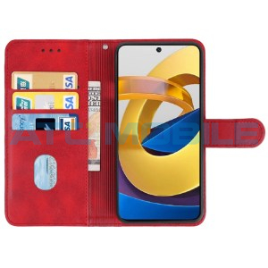 Pouzdro Book Poco M4 Pro 4G otev&iacute;rac&iacute; červen&eacute;