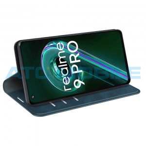 Pouzdro Magnetic Book Realme 9 Pro (RMX3472) Retro-Skin otev&iacute;rac&iacute; modr&eacute;