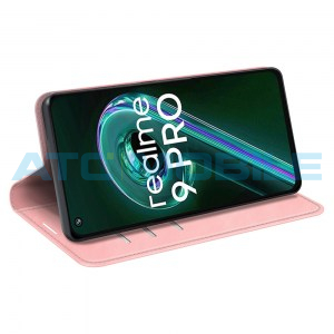 Pouzdro Magnetic Book Realme 9 Pro (RMX3472) Retro-Skin otev&iacute;rac&iacute; růžov&eacute;