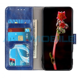 Pouzdro Book Realme X50 5G Horse Texture modr&eacute;