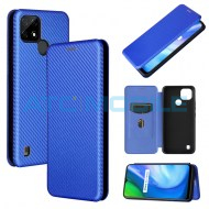 Pouzdro Magnetic Case Realme C21 Carbon Fiber modr&eacute;