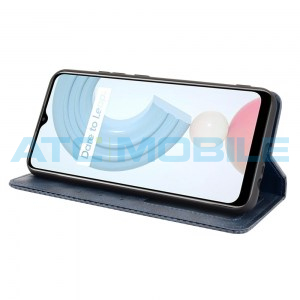Pouzdro Magnetic Book Realme C21 Retro Texture otev&iacute;rac&iacute; modr&eacute;