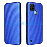 Pouzdro Magnetic Case Realme C21-Y, C25-Y Carbon Fiber modr&eacute;
