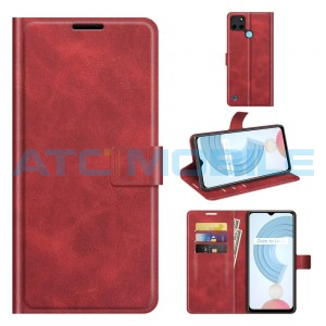 Pouzdro Book Realme C21-Y (RMX3263), C25-Y (RMX3269) Retro Calf Texture červen&eacute;