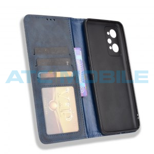 Pouzdro Magnetic Book Realme GT Neo 2 (RMX3370) Retro Texture otev&iacute;rac&iacute; modr&eacute;