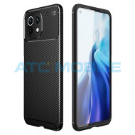 Shockproof Carbon Fiber kryt Xiaomi Mi 11 Lite čern&yacute;