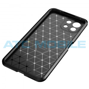 Shockproof Carbon Fiber kryt Xiaomi Mi 11 Lite čern&yacute;