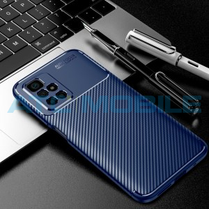 Shockproof Carbon Fiber kryt Xiaomi Redmi 10 modr&yacute;