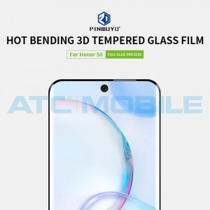 Tvrzen&eacute; sklo 3D PINWUYO Honor 50 čern&eacute;
