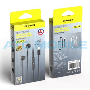 Sluch&aacute;tka AWEI PC-7T s USB-C mikrofonem čern&aacute;