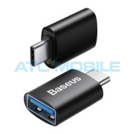 Adapt&eacute;r OTG Baseus Ingenuity Mini USB-C z&aacute;strčka / USB-A z&aacute;suvka, čern&yacute;