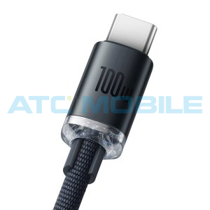 Kabel Baseus Crystal Shine USB / USB-C čern&yacute; (100W, 1,2m)