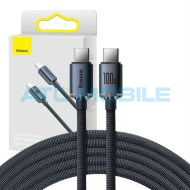 Kabel Baseus Crystal Shine USB-C / USB-C čern&yacute; (100W, 1,2m)