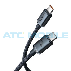Kabel Baseus Crystal Shine USB-C / USB-C čern&yacute; (100W, 1,2m)