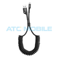 Kabel Baseus pružinov&yacute; USB / Lightning čern&yacute; (2A, 1m)