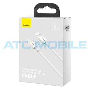 Kabel Baseus Superior USB / USB-C b&iacute;l&yacute; (66W, 2m)