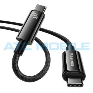 Kabel Baseus Tungsten Gold Fast Charging USB-C / USB-C čern&yacute; (240W, 2m)