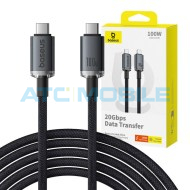 Kabel Baseus Crystal Shine USB-C / USB-C čern&yacute; (100W, 1,5m, 20Gb)