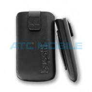 Pouzdro bugatti SlimCase, kůže, velikost M (7,3cm x 12,2 cm), čern&eacute;