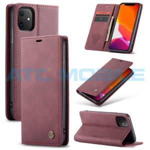 Pouzdro CaseMe Book  iPhone 11 červen&eacute; (Wine Red)