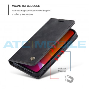 Pouzdro CaseMe Magnetic Book iPhone 12, 12 Pro čern&eacute;