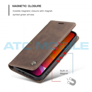 Pouzdro CaseMe Magnetic Book iPhone 12, 12 Pro hněd&eacute;