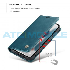 Pouzdro CaseMe Magnetic Book iPhone 13 Pro modr&eacute;