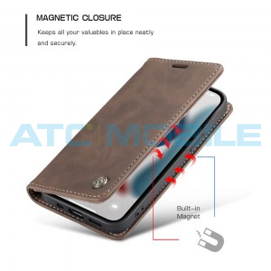 Pouzdro CaseMe Magnetic Book iPhone 13 Pro hněd&eacute;