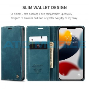 Pouzdro CaseMe Magnetic Book iPhone 13 Pro Max modr&eacute;