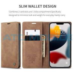 Pouzdro CaseMe Magnetic Book iPhone 13 Pro Max světle hněd&eacute;