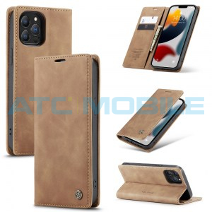 Pouzdro CaseMe Magnetic Book iPhone 13 Pro Max světle hněd&eacute;