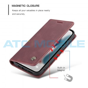 Pouzdro CaseMe Magnetic Book iPhone 13 Pro červen&eacute;