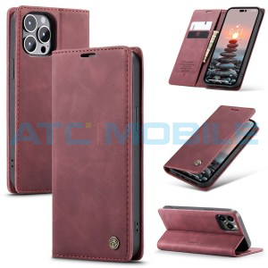 Pouzdro CaseMe Book  iPhone 15 Pro Max červen&eacute; (Wine Red)