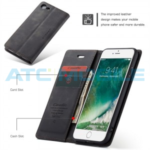 Pouzdro CaseMe Magnetic Book iPhone 7, 8, SE (2020, 2022) čern&eacute;