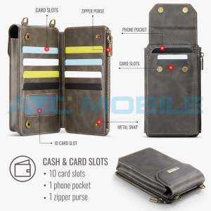 Luxusn&iacute; ta&scaron;ka CaseMe tm. hněd&aacute; (telefon, karty, RFID blokace, velikost do 7,3