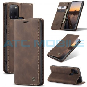 Pouzdro CaseMe Magnetic Book Samsung Galaxy A21s (SM-A217) hněd&eacute;